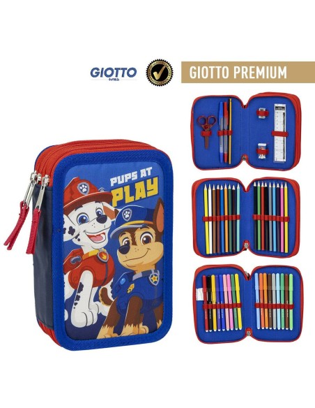 Pochette à crayons triple The Paw Patrol Bleu 12,5 x 6,5 x 19,5 cm