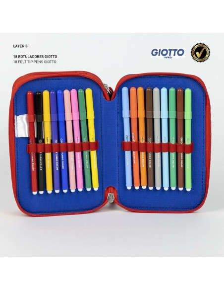 Pochette à crayons triple The Paw Patrol Bleu 12,5 x 6,5 x 19,5 cm