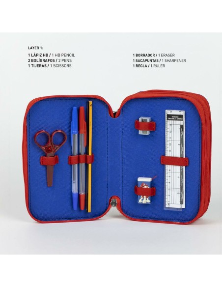 Pochette à crayons triple The Paw Patrol Bleu 12,5 x 6,5 x 19,5 cm