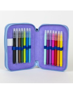 Trousse d'écolier Stitch Bleu 12,5 x 19,5 x 4,5 cm