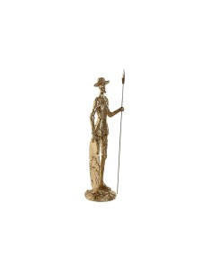 Figurine Décorative Home ESPRIT Doré Résine 10 x 10 x 37 cm