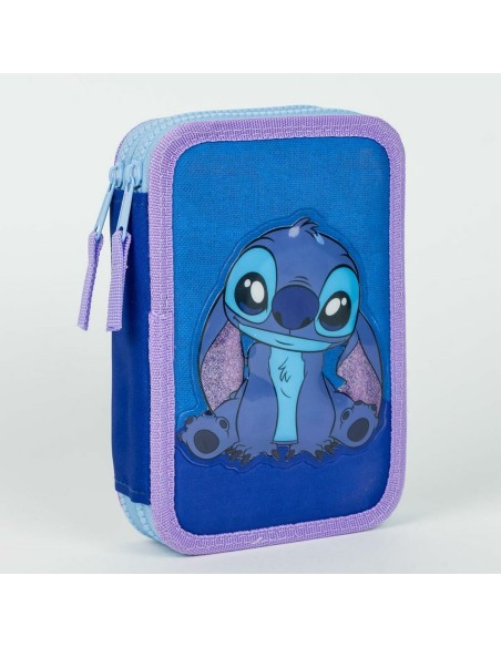 Trousse d'écolier Stitch Bleu 12,5 x 19,5 x 4,5 cm