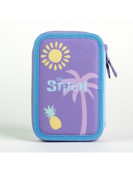 Trousse Scolaire avec Accessoires Stitch Violet 41 x 58 x 3 cm