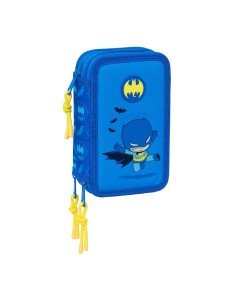 Pochette à crayons triple Batman Bleu 12,5 x 19,5 x 5,5 cm 37 Pièces