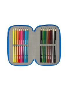 Pochette à crayons triple Batman Bleu 12,5 x 19,5 x 5,5 cm 37 Pièces 2