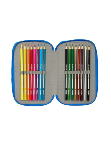Pochette à crayons triple Batman Bleu 12,5 x 19,5 x 5,5 cm 37 Pièces