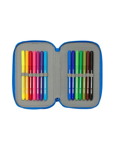 Pochette à crayons triple Batman Bleu 12,5 x 19,5 x 5,5 cm 37 Pièces