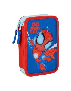 Trousse d'écolier Spidey Bleu 12,5 x 19,5 x 4,5 cm