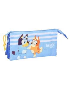 Trousse Fourre-Tout Triple Bluey Let's play Bleu 22 x 12 x 3 cm