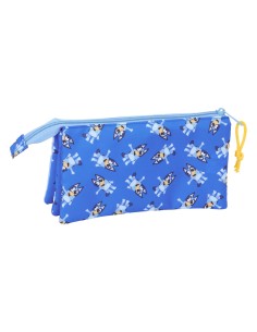 Trousse Fourre-Tout Triple Bluey Let's play Bleu 22 x 12 x 3 cm 2