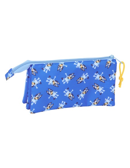 Trousse Fourre-Tout Triple Bluey Let's play Bleu 22 x 12 x 3 cm