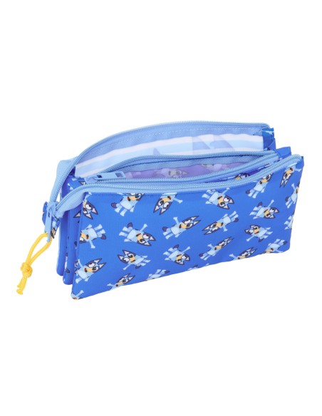 Trousse Fourre-Tout Triple Bluey Let's play Bleu 22 x 12 x 3 cm