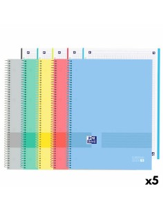 Lot de cahiers Oxford Multicouleur A4+ (5 Unités)