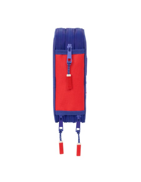Pochette à crayons triple Atlético Madrid Bleu Blanc Rouge 12,5 x 19,5 x 5,5 cm 37 Pièces