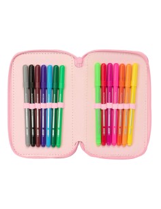 Pochette à crayons triple Lilo & Stitch Ice cream Rose 12,5 x 19,5 x 5,5 cm 37 Pièces 2