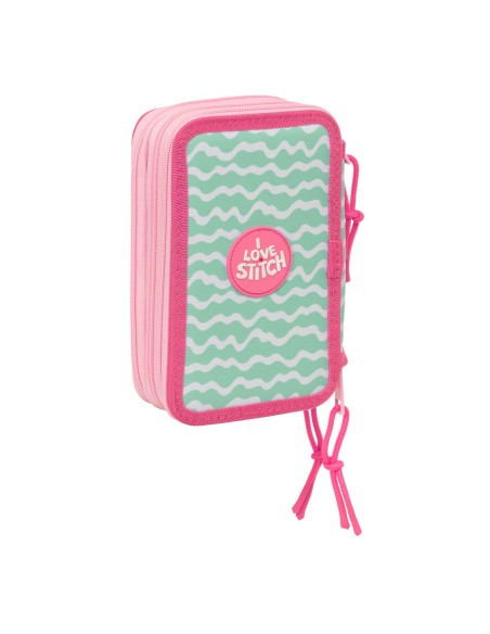 Pochette à crayons triple Lilo & Stitch Ice cream Rose 12,5 x 19,5 x 5,5 cm 37 Pièces