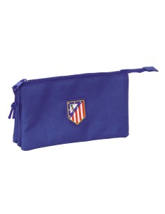 Trousse Fourre-Tout Triple Atlético Madrid Bleu foncé 22 x 12 x 3 cm