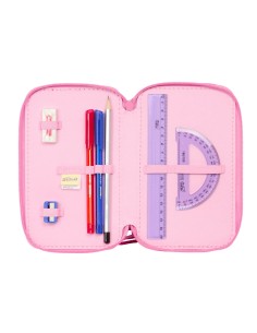 Pochette à crayons triple Lilo & Stitch Chill Rose Menthe 12,5 x 19,5 x 5,5 cm 37 Pièces 2