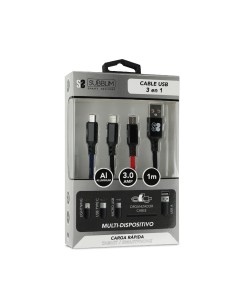 Câble Micro USB Subblim Premium 3in1 2