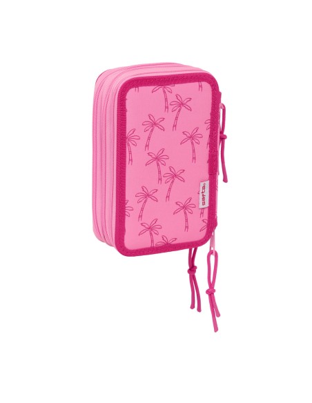 Pochette à crayons triple Lilo & Stitch Chill Rose Menthe 12,5 x 19,5 x 5,5 cm 37 Pièces