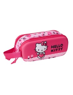 Trousse Fourre-Tout Double Hello Kitty Rose 21 x 8 x 6 cm