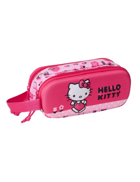 Trousse Fourre-Tout Double Hello Kitty Rose 21 x 8 x 6 cm
