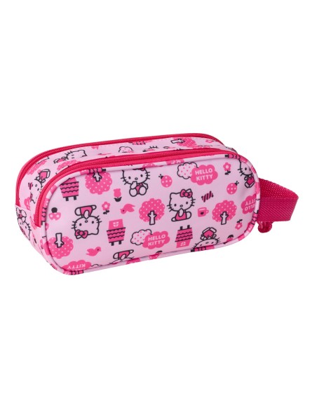 Trousse Fourre-Tout Double Hello Kitty Rose 21 x 8 x 6 cm