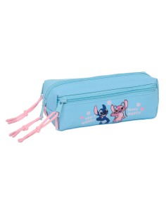 Trousse Fourre-Tout Triple Lilo & Stitch Happy Bleu ciel 22 x 8,5 x 6 cm