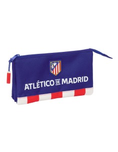 Trousse Fourre-Tout Triple Atlético Madrid Bleu Blanc Rouge 22 x 12 x 3 cm