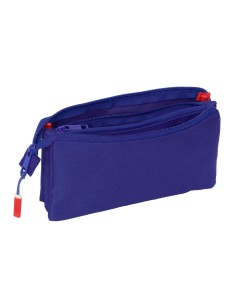 Trousse Fourre-Tout Triple Atlético Madrid Bleu Blanc Rouge 22 x 12 x 3 cm 2