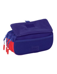 Trousse Fourre-Tout Triple Atlético Madrid Bleu Blanc Rouge 21,5 x 10 x 8 cm 2