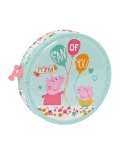 Pochette crayons Peppa Pig Cosy corner Rond Bleu clair (18 Pièces)