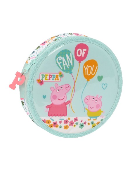 Pochette crayons Peppa Pig Cosy corner Rond Bleu clair (18 Pièces)