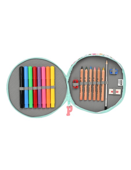 Pochette crayons Peppa Pig Cosy corner Rond Bleu clair (18 Pièces)