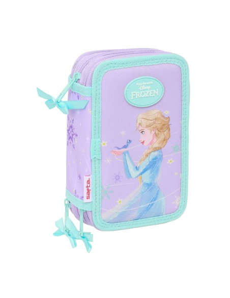 Pochette à crayons triple Frozen Spirit Lila 12,5 x 19,5 x 5,5 cm 37 Pièces