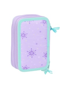 Pochette à crayons triple Frozen Spirit Lila 12,5 x 19,5 x 5,5 cm 37 Pièces 2