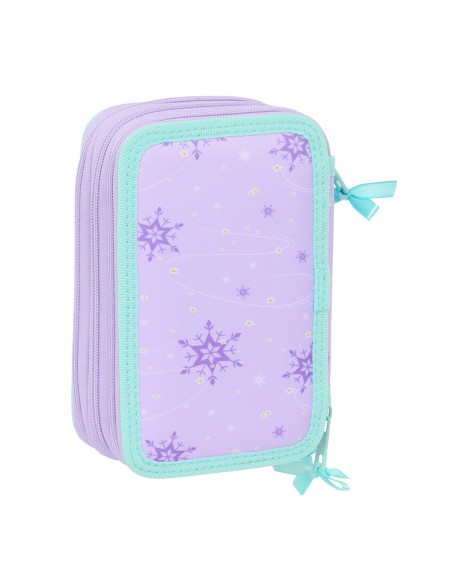 Pochette à crayons triple Frozen Spirit Lila 12,5 x 19,5 x 5,5 cm 37 Pièces