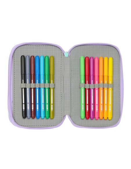 Pochette à crayons triple Frozen Spirit Lila 12,5 x 19,5 x 5,5 cm 37 Pièces