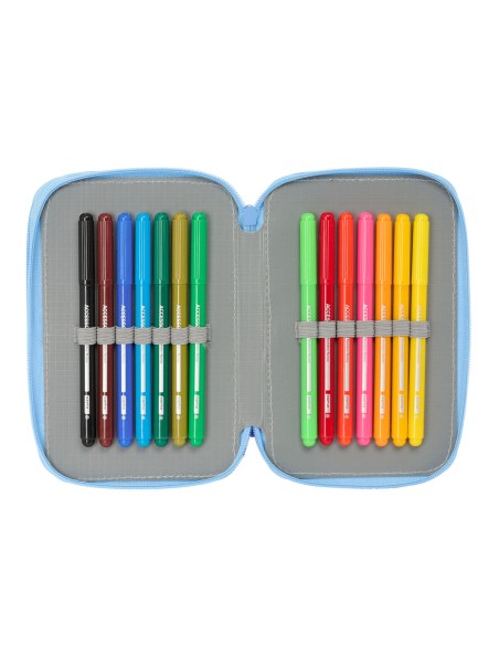 Pochette à crayons triple Bluey Let's play Bleu 12,5 x 19,5 x 5,5 cm 37 Pièces