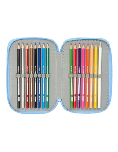 Pochette à crayons triple Bluey Let's play Bleu 12,5 x 19,5 x 5,5 cm 37 Pièces