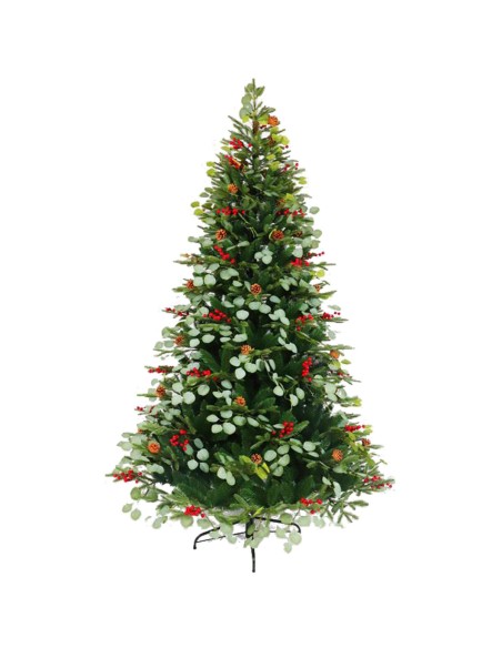 Sapin de Noël Home ESPRIT Rouge Vert PVC Métal 129 x 129 x 210 cm
