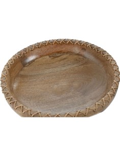 Centre de Table Home ESPRIT Naturel Bois de manguier Colonial 25 x 25 x 9 cm 2