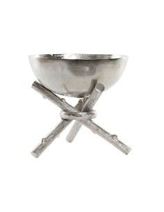 Centre de Table Home ESPRIT Argenté Aluminium Moderne 30 x 30 x 28 cm