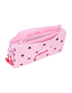 Trousse Fourre-Tout Triple Minnie Mouse Naive Rose 22 x 12 x 3 cm 2