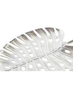 Centre de Table Home ESPRIT Argenté Aluminium Moderne Feuille d'une plante 38,5 x 28 x 3 cm 2