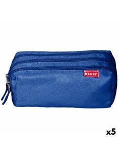 Trousse d'écolier ENRI Bleu 21 x 7 x 11 cm (5 Unités)