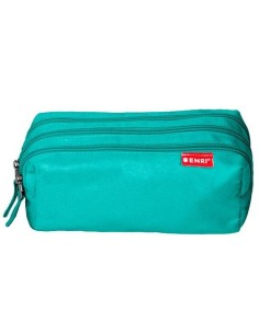 Trousse d'écolier ENRI Turquoise 21 x 7 x 11 cm (5 Unités) 2