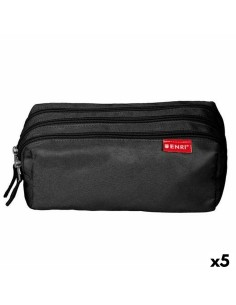 Trousse d'écolier ENRI Noir 21 x 7 x 11 cm (5 Unités)