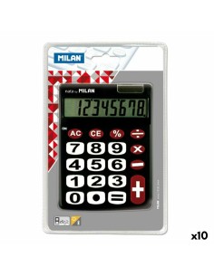Calculatrice Milan Dual Noir 14,5 x 10,6 x 2,1 cm (10 Unités)