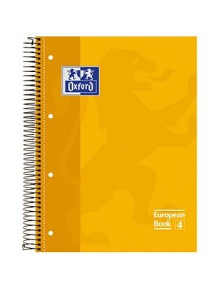 Cahier Oxford Classic Jaune A4 80 Volets (5 Unités)